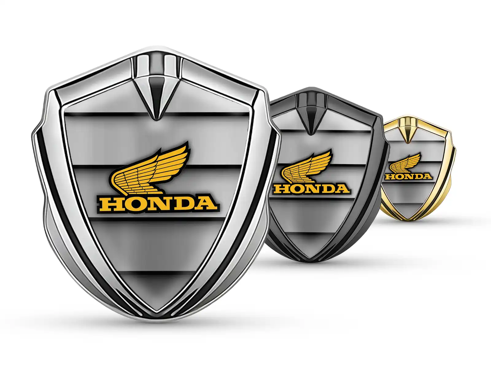 Honda Emblème Métal Insigne Pro Design Bord Acier Inoxydable